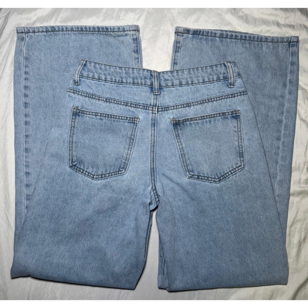 Wide Leg Baggy Jeans By Edikted Womens XS Light Wash Y2K Streetwear Denim - Picture 2 of 5